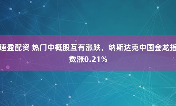 速盈配资 热门中概股互有涨跌，纳斯达克中国金龙指数涨0.21%